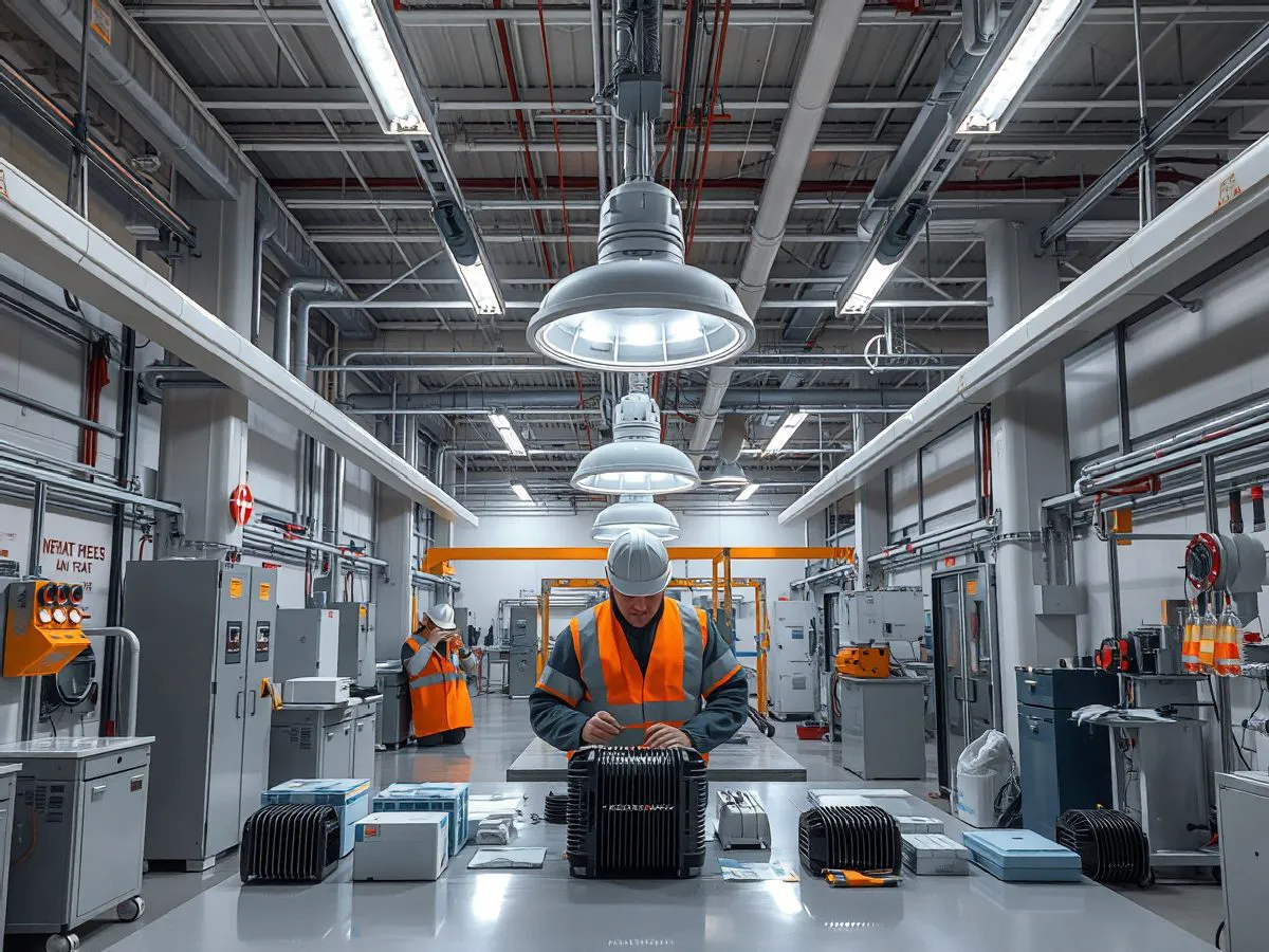化工厂防爆照明改造后的车间场景,BZD系列防爆LED灯安装效果